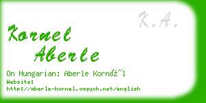 kornel aberle business card